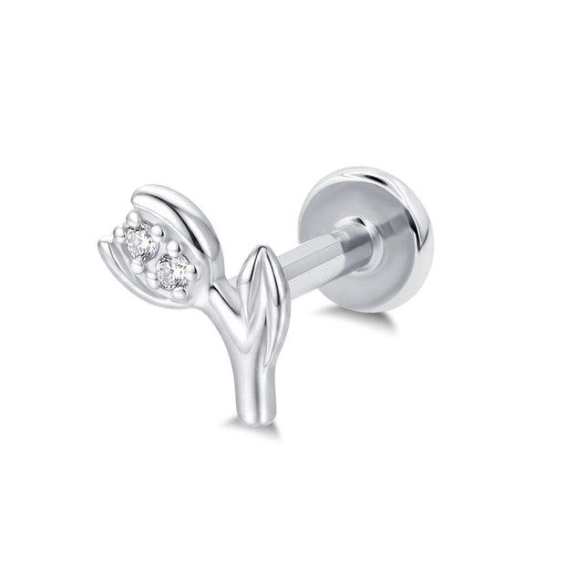 Tulip Flower Internally Threaded Flat Back EFB-4072