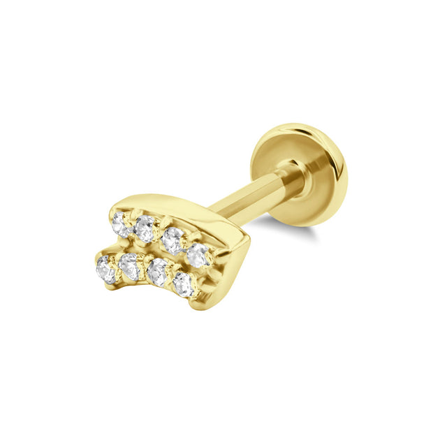 Pavé CZ Arrow Flat Back Piercing EFB-4075