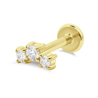 Three-Stone Flat Back Piercing EFB-4089