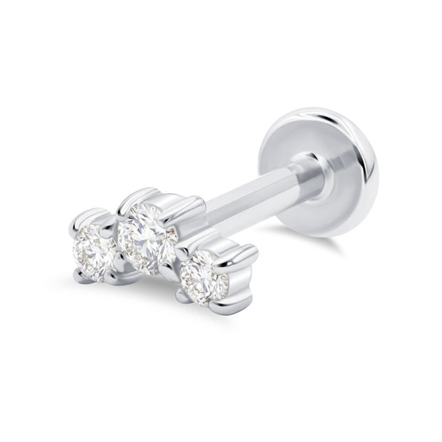 Three-Stone Flat Back Piercing EFB-4089