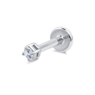 Four Prongs Lab Diamond Flat Back Piercing EFB-4095