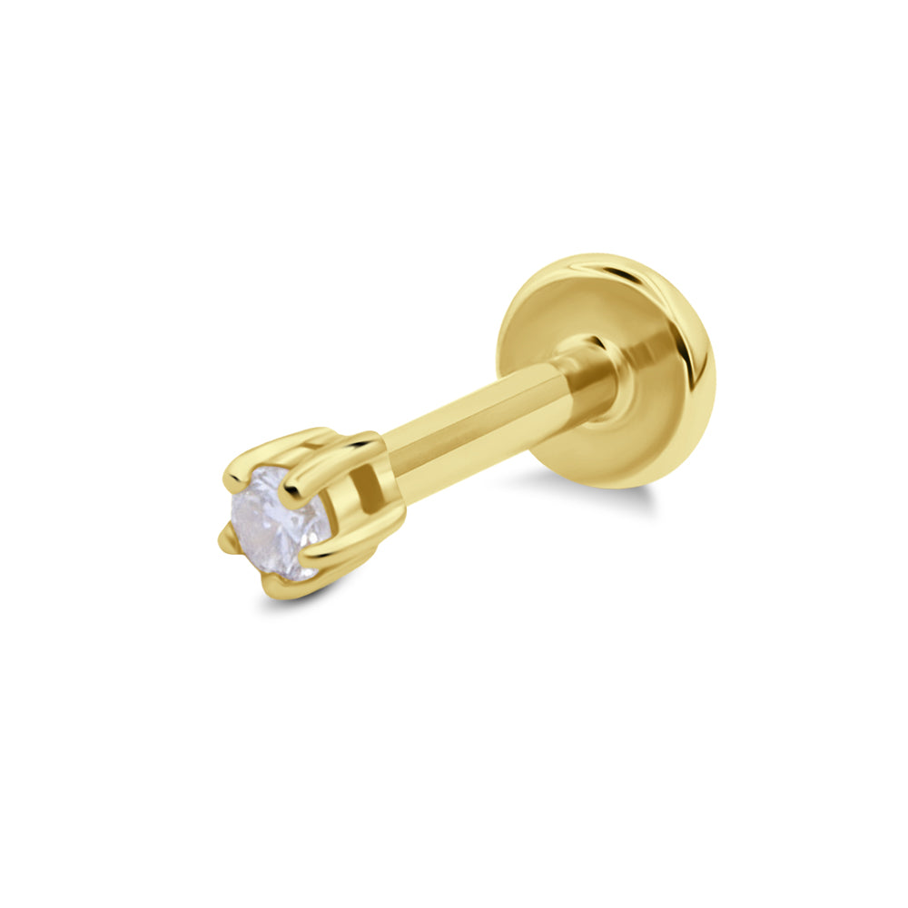 Five Prongs Lab Diamond Flat Back Piercing EFB-4096