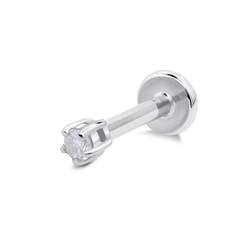 Five Prongs Lab Diamond Flat Back Piercing EFB-4096