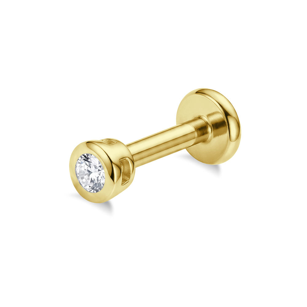 Bezel Setting Lab Diamond Flat Back Piercing EFB-4101