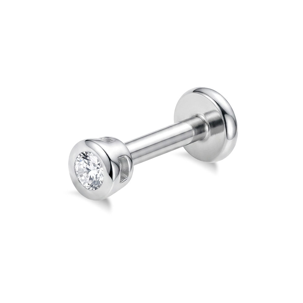 Bezel Setting Lab Diamond Flat Back Piercing EFB-4101