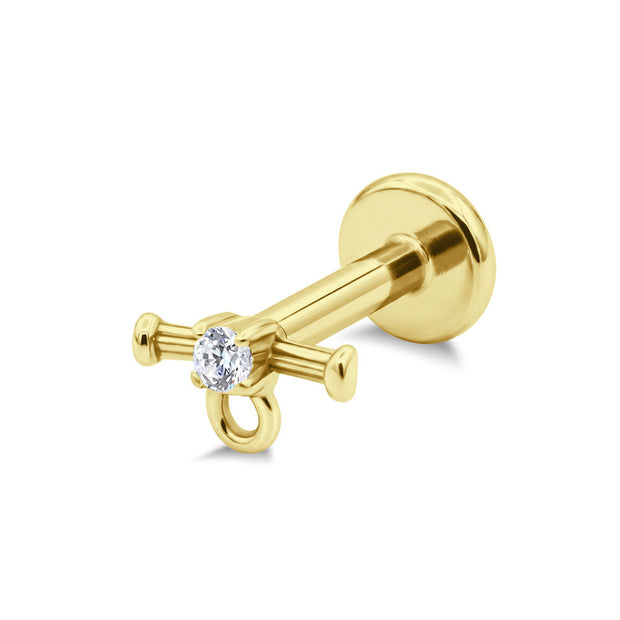 Modern Cross Flat Back Piercing EFB-4103