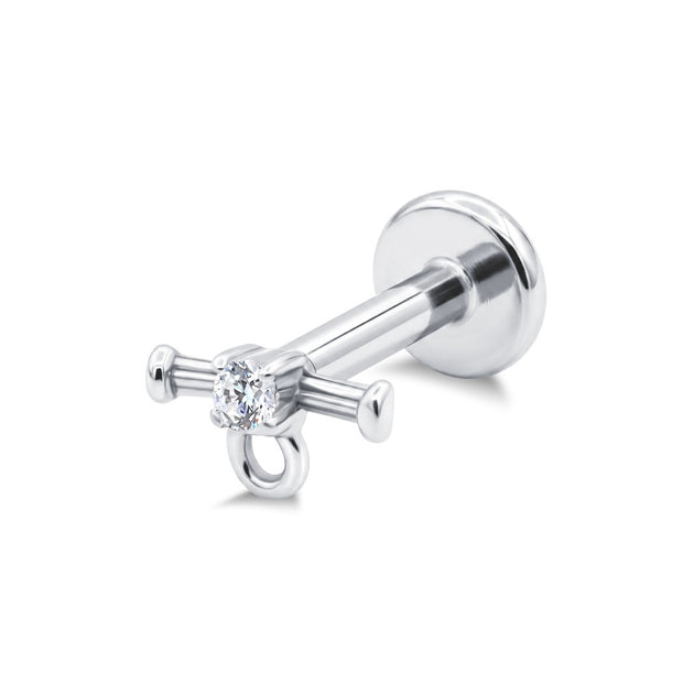 Modern Cross Flat Back Piercing EFB-4103