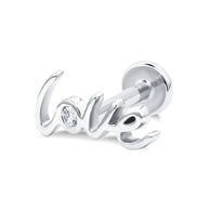 CZ Heart Love Flat Back Labret EFB-4107