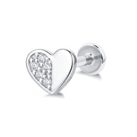 Sparkling Heart Flat Back Piercing EFB-4123