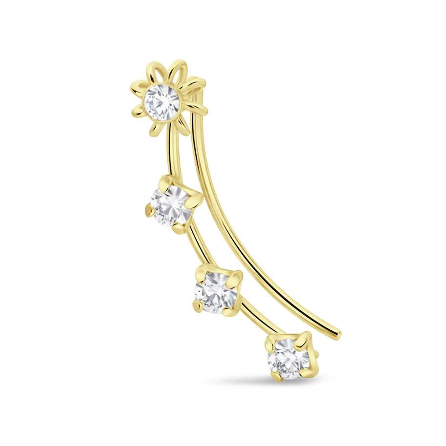 Flower Crawler with Crystal Earring EL-3504