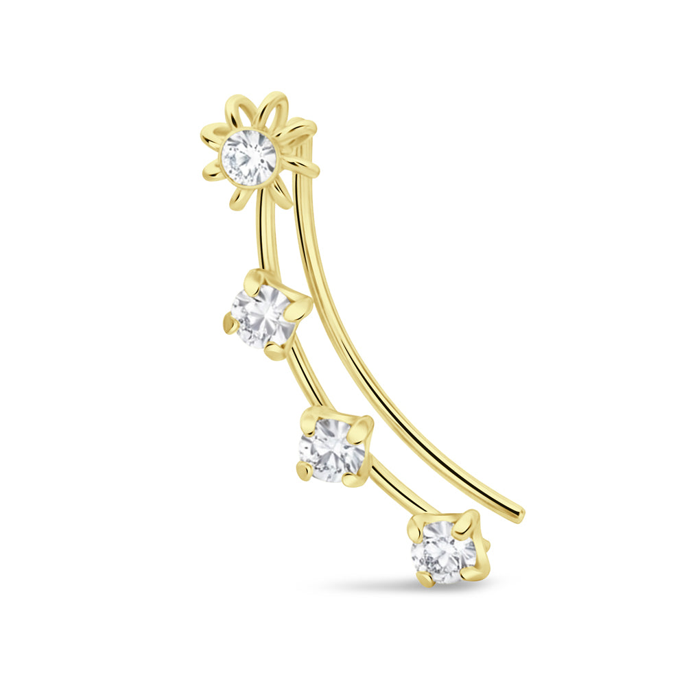 Flower Crawler with Crystal Earring EL-3504