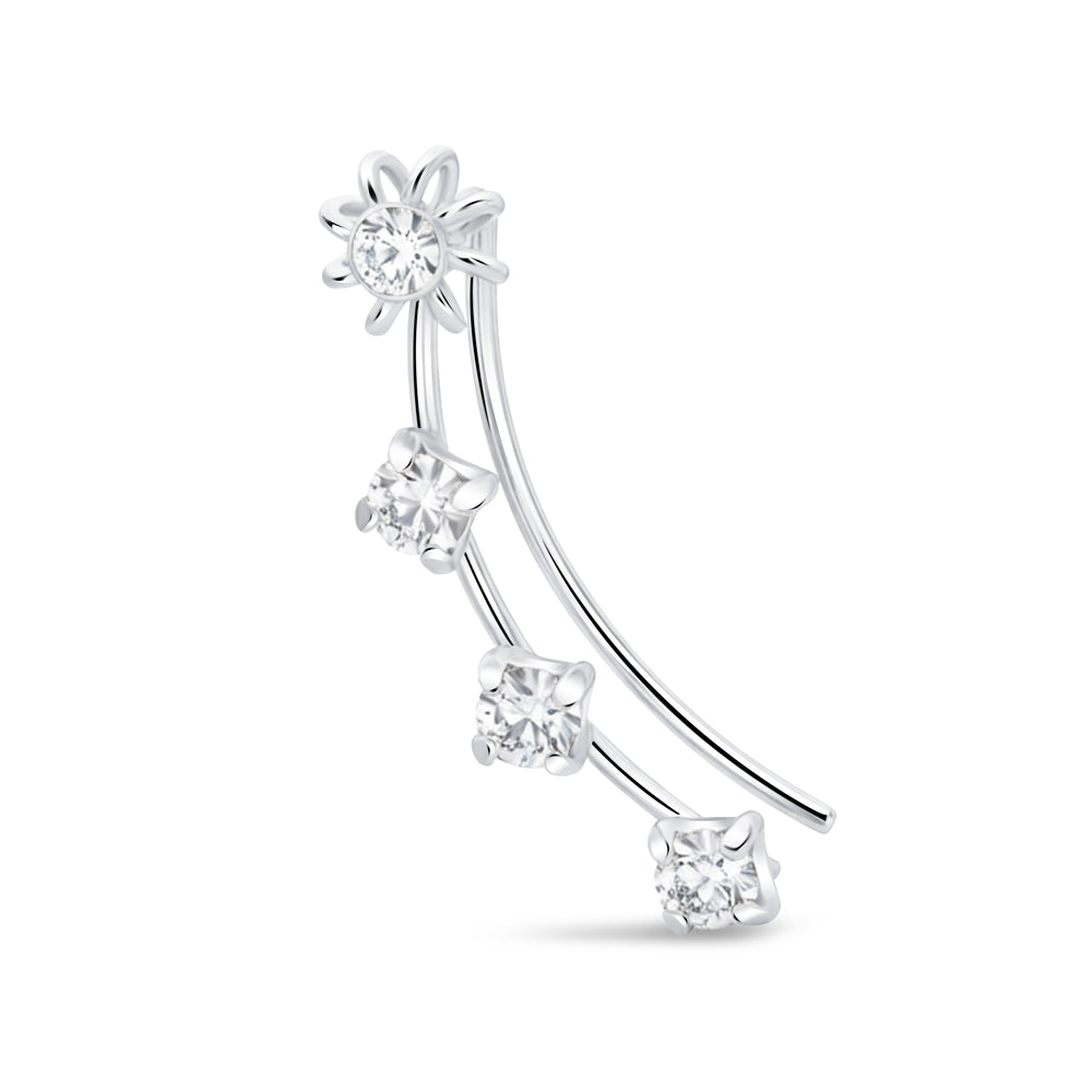 Flower Crawler with Crystal Earring EL-3504