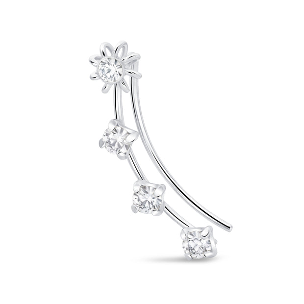 Flower Crawler with Crystal Earring EL-3504
