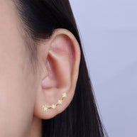 Flower Crawler with Crystal Earring EL-3504