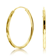 Hexagon Designed Silver Hoop Earring HO-1528