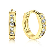 Paved Setting Gold Hoop For Daily Wear and Comfortability HO-1603