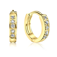 Paved Setting Gold Hoop For Daily Wear and Comfortability HO-1603