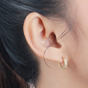 Paved Setting Gold Hoop For Daily Wear and Comfortability HO-1603