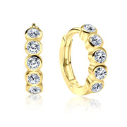 Luxe Bezel Crystal Huggies Earring HO-1605