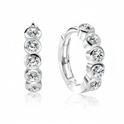Luxe Bezel Crystal Huggies Earring HO-1605