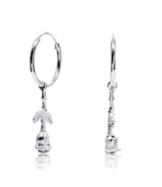 Redefined Dangling Rose Inspired Hoop Earring HO-1678