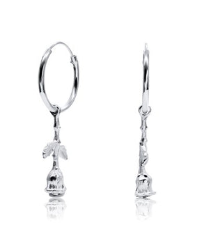 Redefined Dangling Rose Inspired Hoop Earring HO-1678