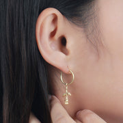 Redefined Dangling Rose Inspired Hoop Earring HO-1678