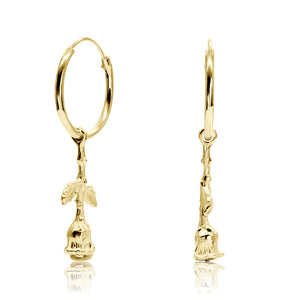 Redefined Dangling Rose Inspired Hoop Earring HO-1678
