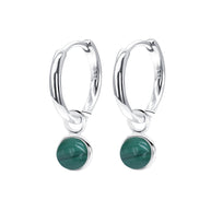 Malachite Charm Huggie Hoops HO-2428