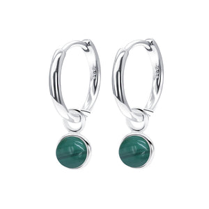 Malachite Charm Huggie Hoops HO-2428