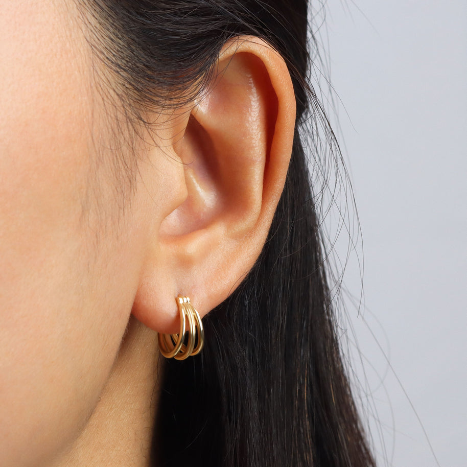 Elegant Triple Hoop Earring HO-2548