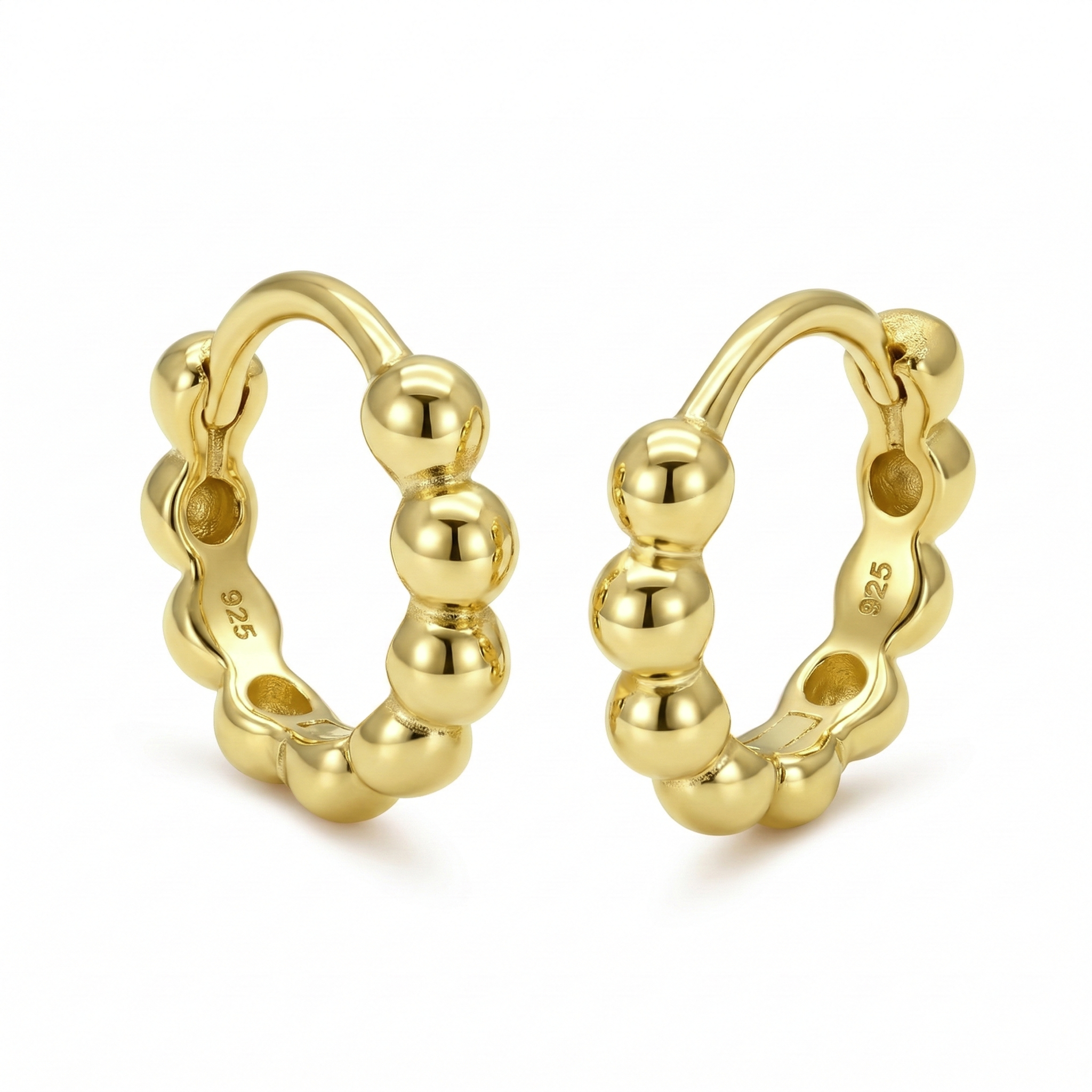 Silver Balls Huggies Earring HO-2678