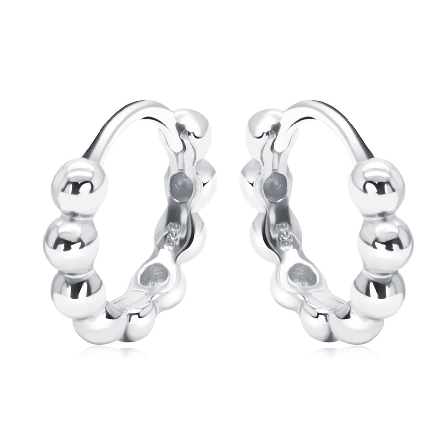 Silver Balls Huggies Earring HO-2678
