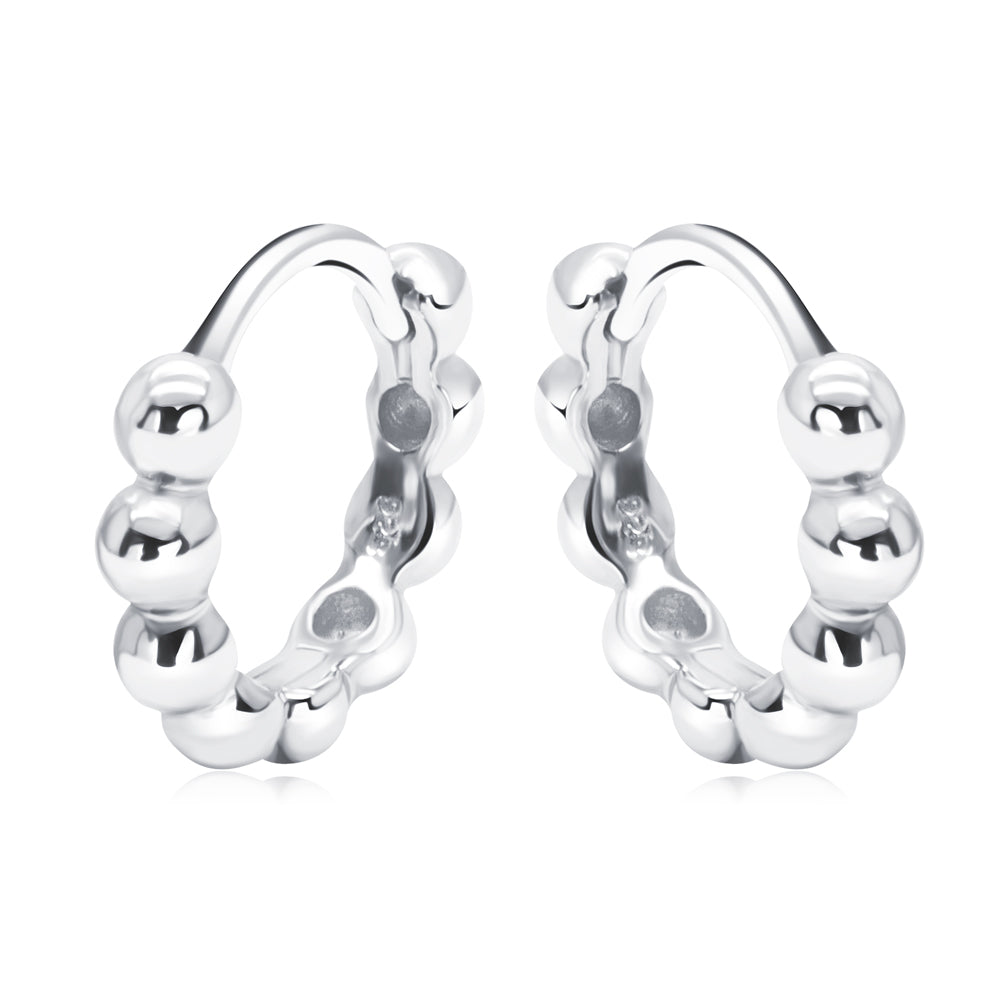 Silver Balls Huggies Earring HO-2678