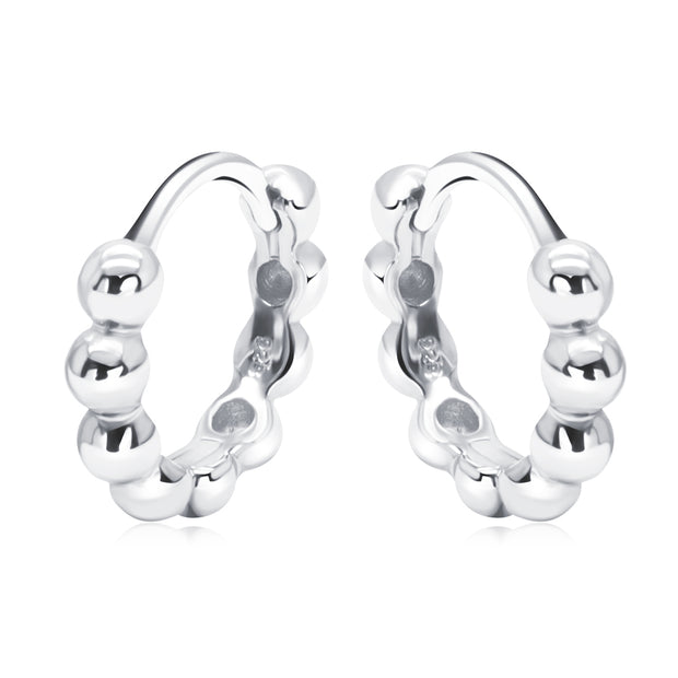 Silver Balls Huggies Earring HO-2678