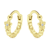 Bloom Flower Silver Huggies Earring HO-2681