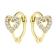 Heart Crystal Silver Huggies Earring HO-2683