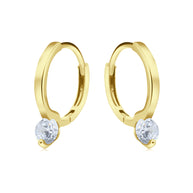 Cubic Zirconia Charm Huggie Hoops HO-2692