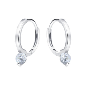 Cubic Zirconia Charm Huggie Hoops HO-2692