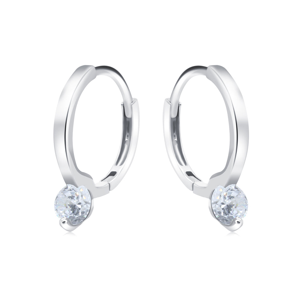Cubic Zirconia Charm Huggie Hoops HO-2692