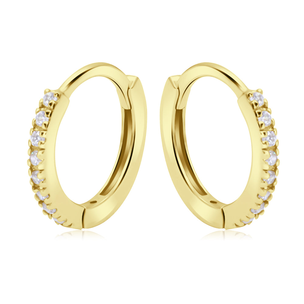 Pave Cubic Zirconia Huggie Hoops HO-2693