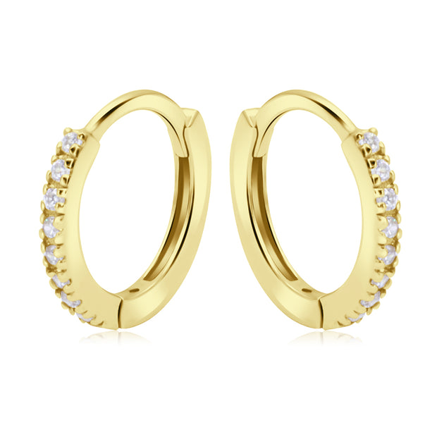 PavÃ© Cubic Zirconia Huggie Hoops HO-2693