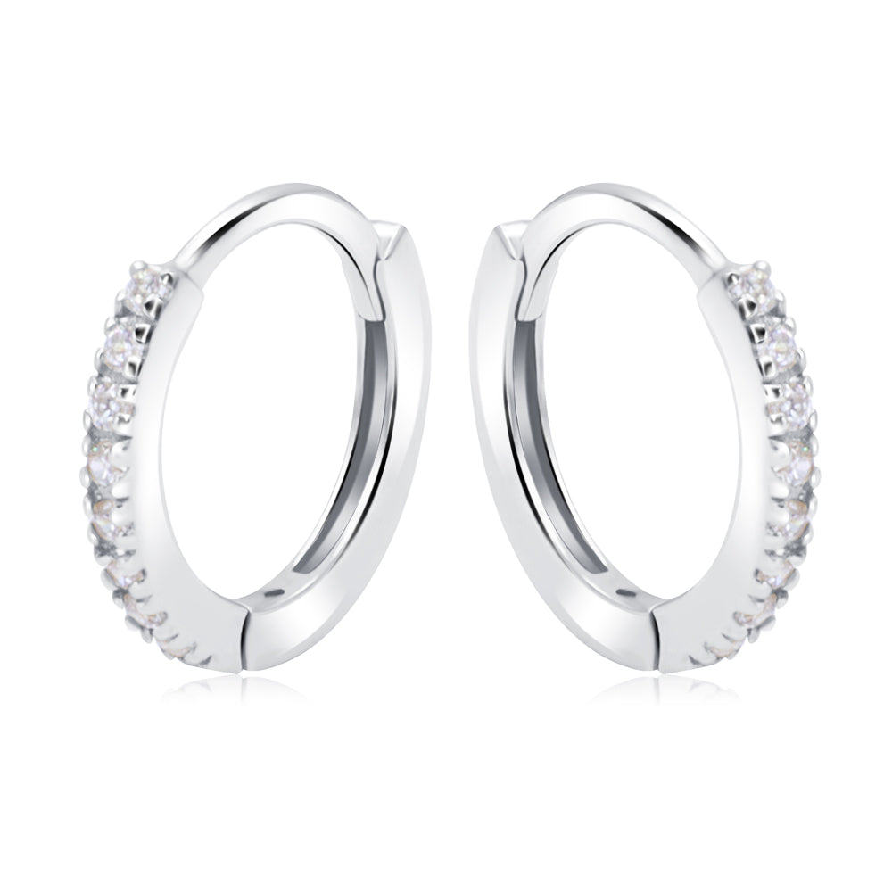 Pave Cubic Zirconia Huggie Hoops HO-2693