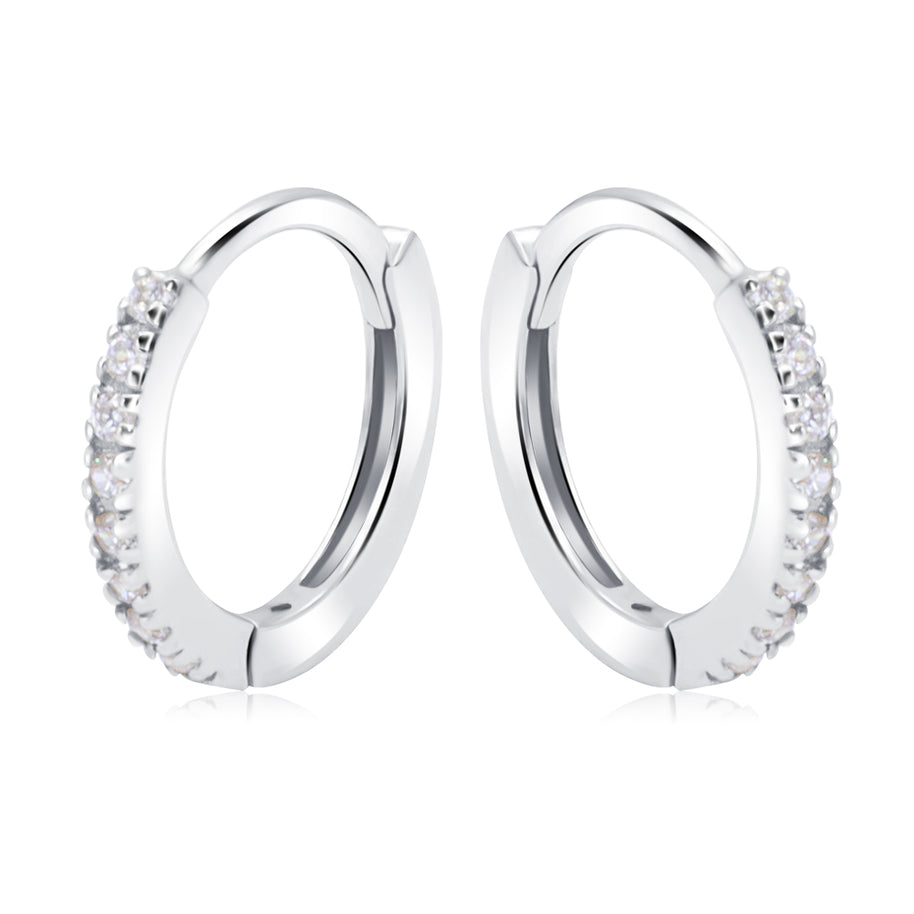 PavÃ© Cubic Zirconia Huggie Hoops HO-2693
