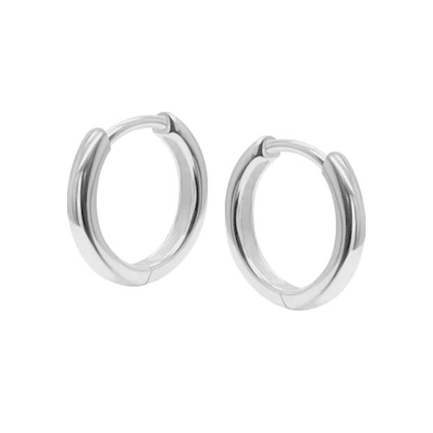 Plain Silver Huggies Earring HO-2694