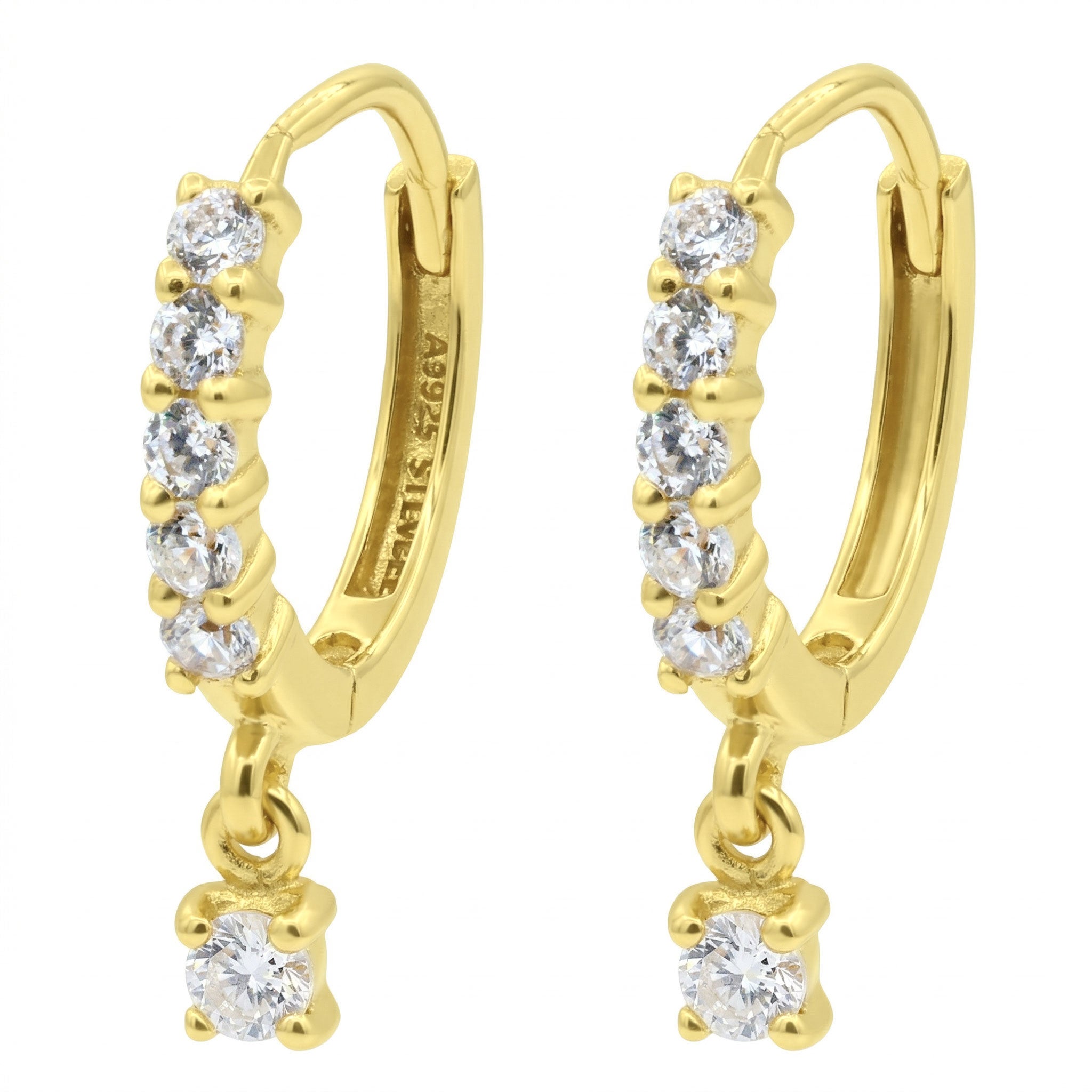Dangle CZ Hoop Earrings HO-2722