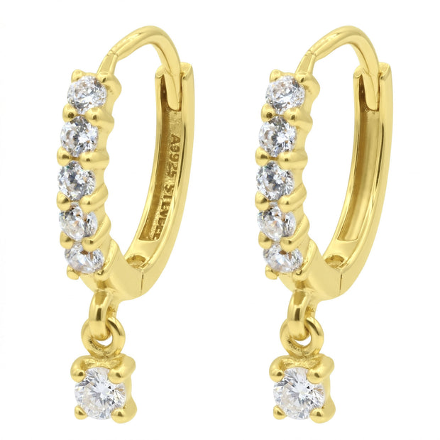 Dangle CZ Hoop Earrings HO-2722