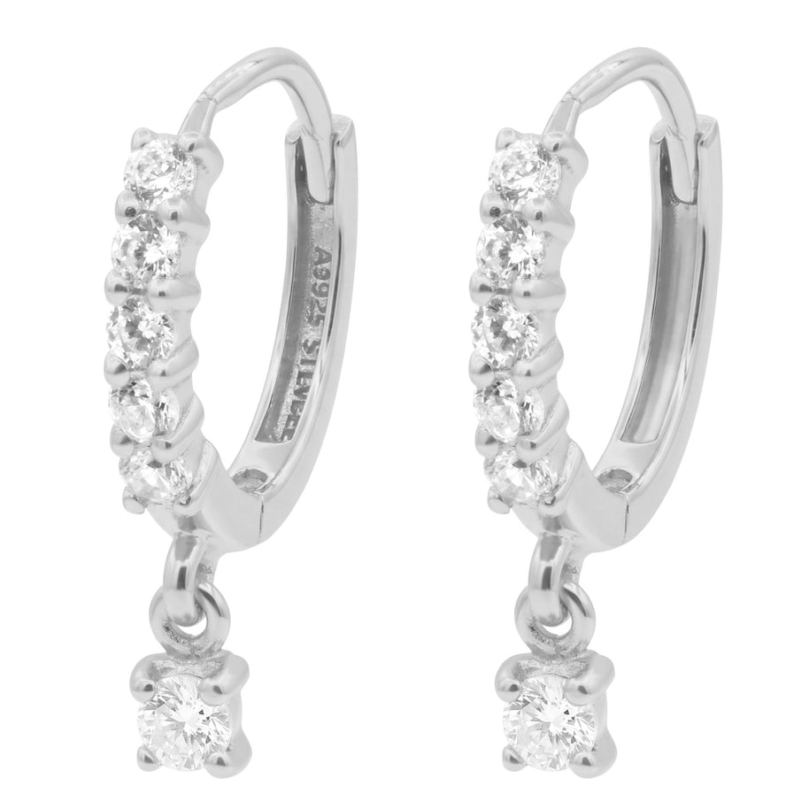 Dangle CZ Hoop Earrings HO-2722