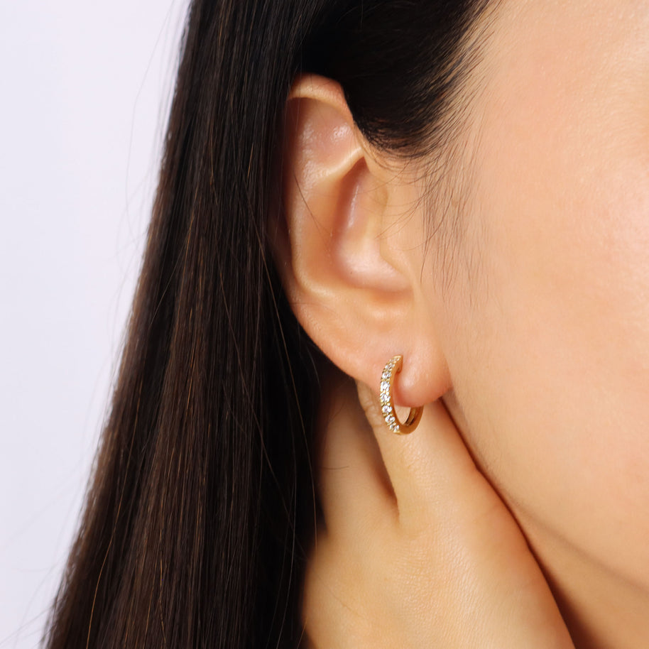 Huggies CZ Hoop Earring HO-2756