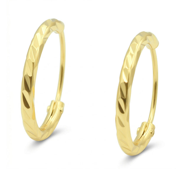 Diamond-Cut Hoop Earring HO-2757